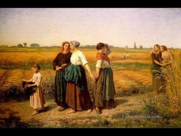  Realist Malerei - Schnitter Landschaft Realist Jules Breton